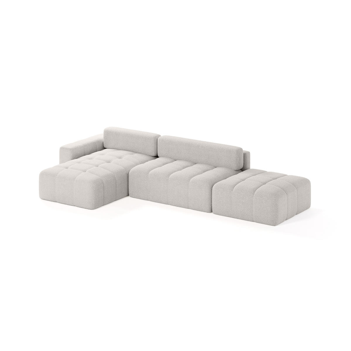 ECKSOFA RIFU LA mit Schlaffunktion, Silber - Grau, Textil (363/185cm) - Fedve