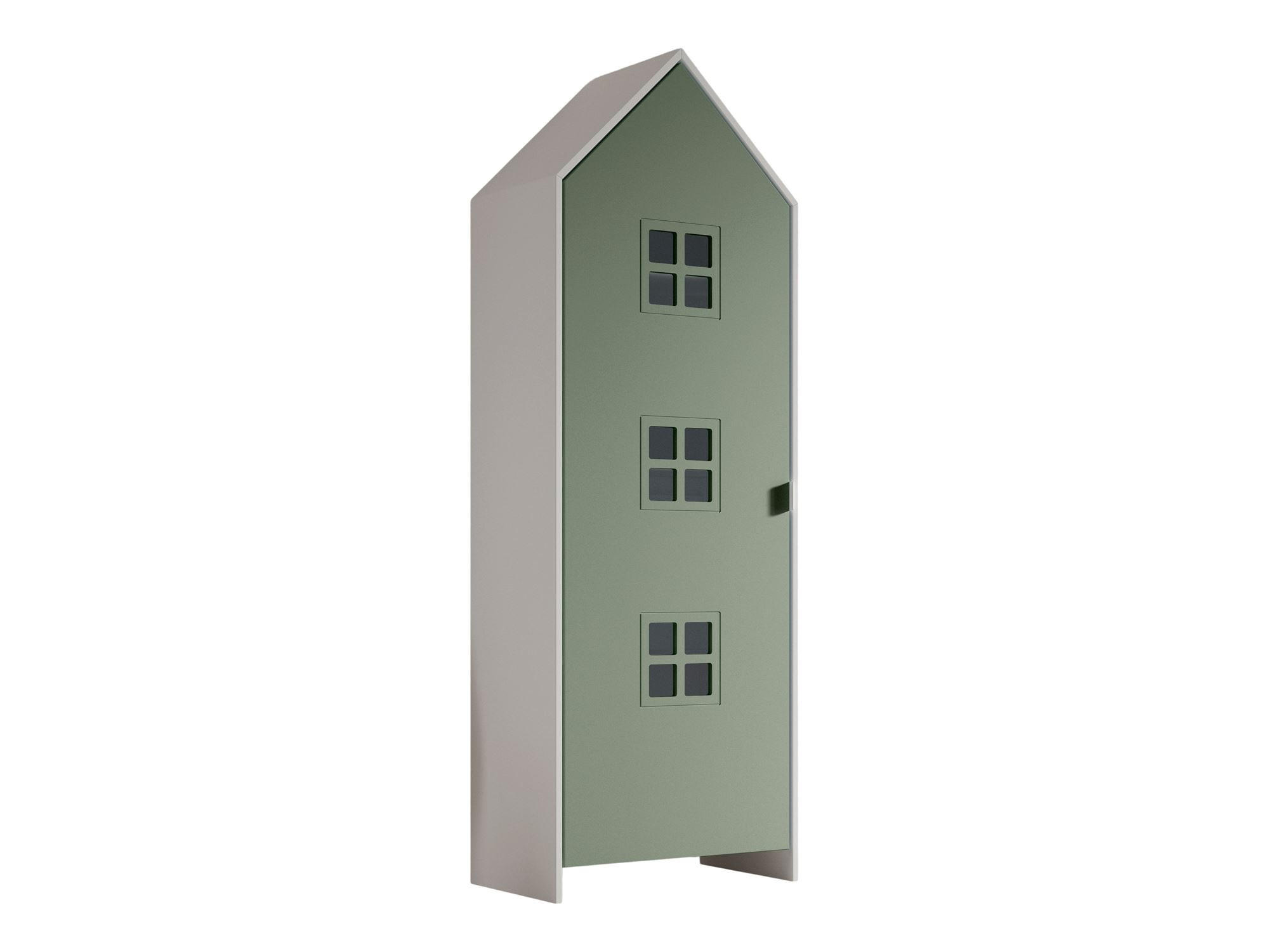 REGALSCHRANK Kania 58x37x171 MDF+Holzwerkstoff Weiß/Grün - Weiß/Grün, Holzwerkstoff (58/171/37cm) - 58aufmkessel