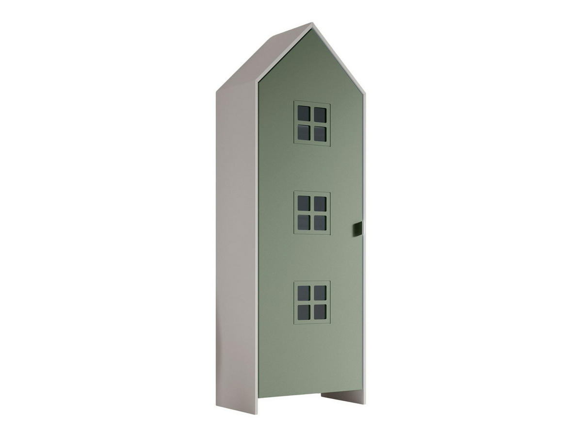 REGALSCHRANK Kania 58x37x171 MDF+Holzwerkstoff Weiß/Grün - Weiß/Grün, Holzwerkstoff (58/171/37cm) - 58aufmkessel