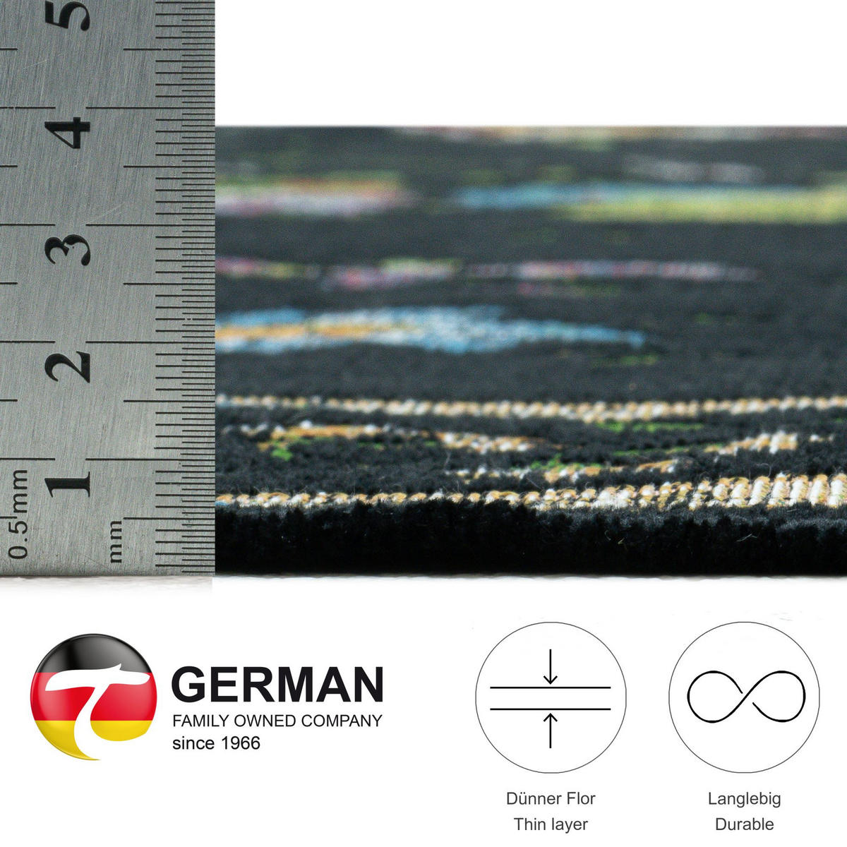 FLACHWEBTEPPICH Flomi Bettumrandung 70x400 cm - Schwarz, Textil (70/400cm) - THEKO