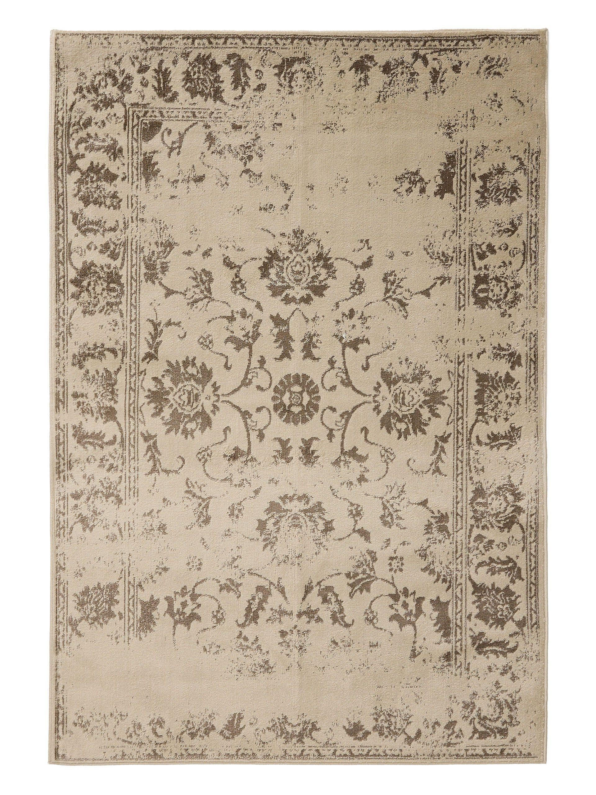 VINTAGE-TEPPICH Suki 160/230 cm - Creme/Braun, Kunststoff (160/230cm) - benuta