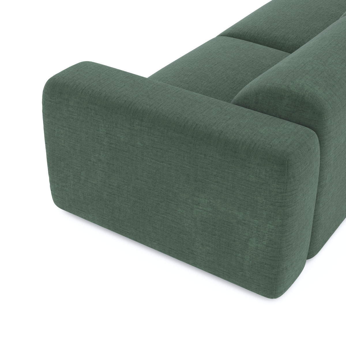 SOFA 3-Sitzer Texturierter Samt Smaragdgrün 205cm - Smaragdgrün, Textil (205/73/97cm) - Sia Home