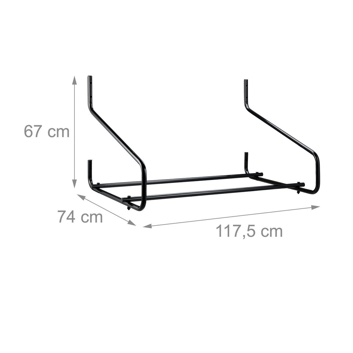 REIFENREGAL Wandmontage - Schwarz, Metall (117.5/67/74cm) - Relaxdays