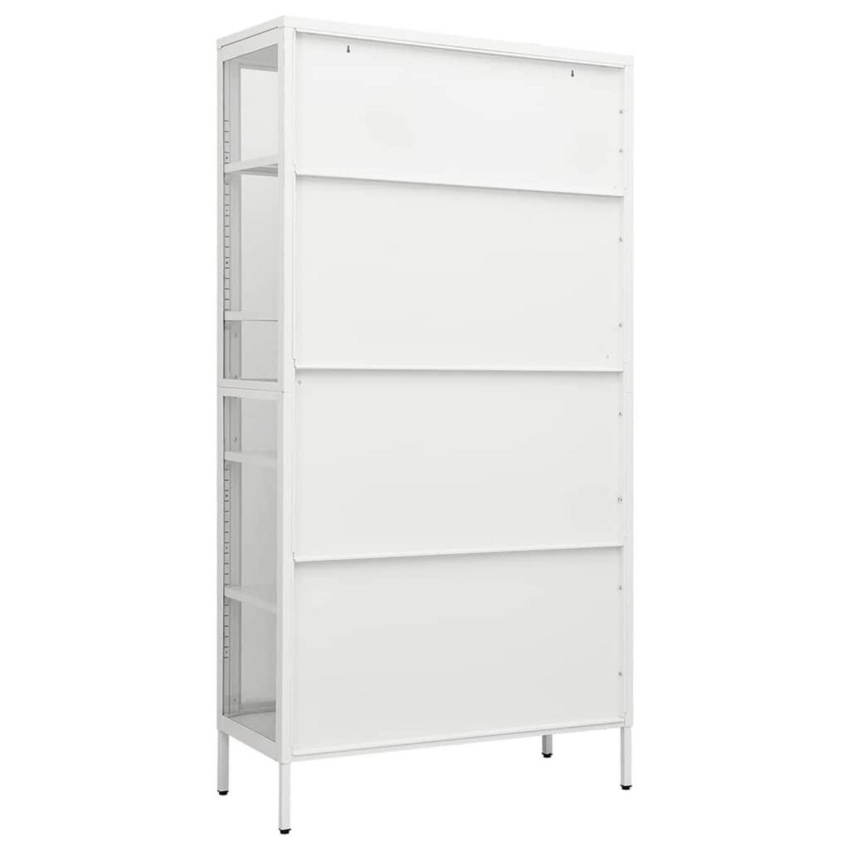 VITRINE Weiss 90/40/180 Cm Stahl Und Gehärtetes Glas - Weiß, Metall (40/180/90cm) - vidaXL