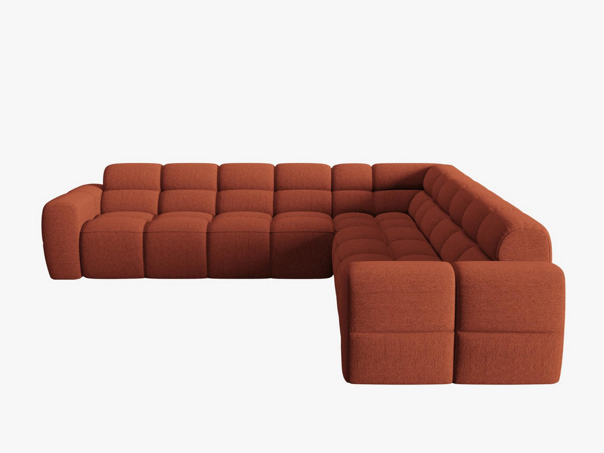 ECKSOFA Lisa aus strukturiertem Stoff koralle 5 Sitzplätze - Koralle, Textil (310/310cm) - Micadoni