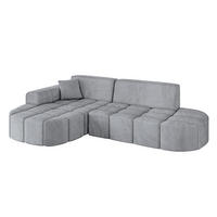 ECKSOFA Ottomane Links LIVO-L1 - 252x173x79,5 cm Hellgrau - Grau, Holzwerkstoff/Textil (252/173cm) - ALTDECOR