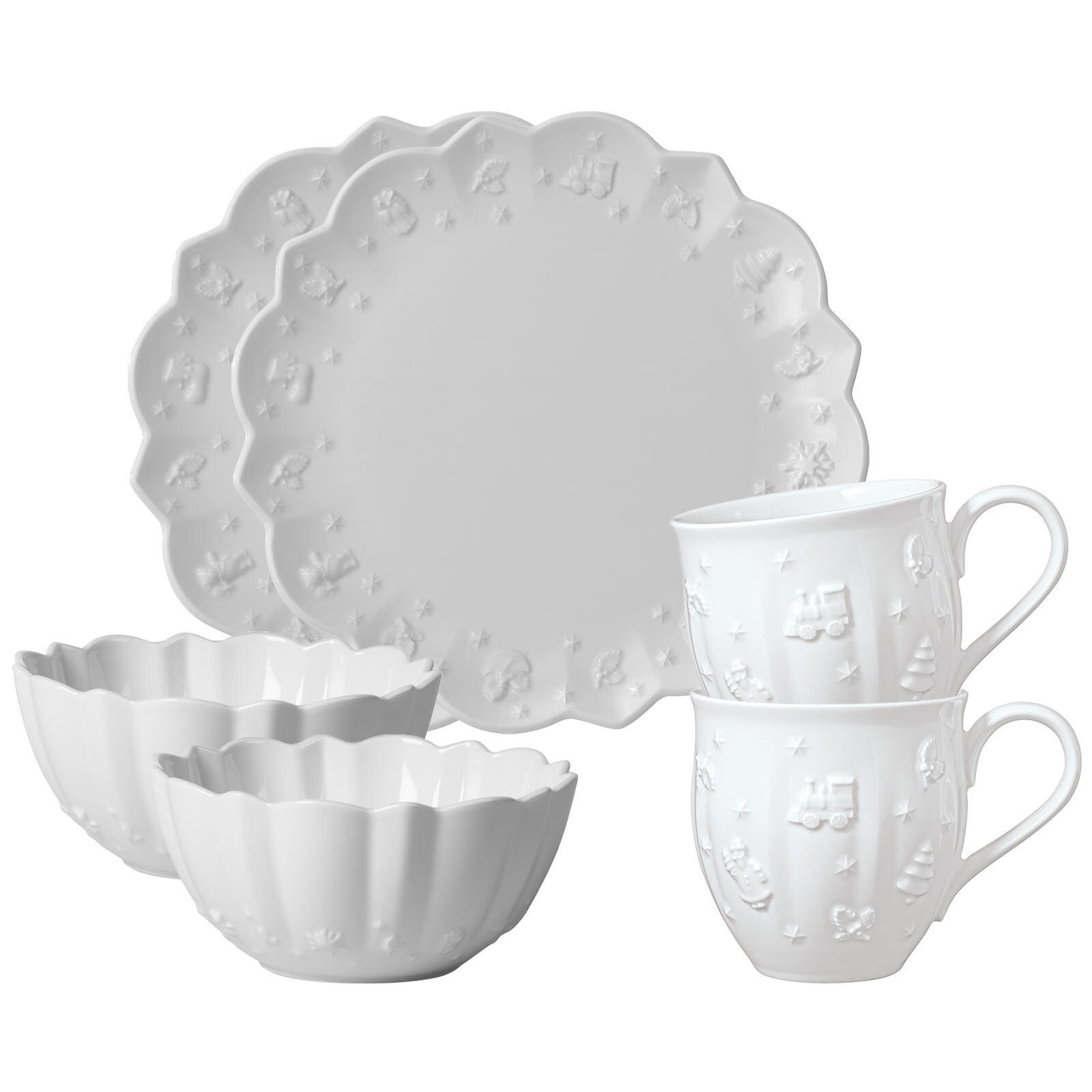 FRÜHSTÜCKS-SET Toy's Delight Royal Classic weiß 6-tlg. - Weiß, Keramik (2/2/2cm) - Villeroy & Boch