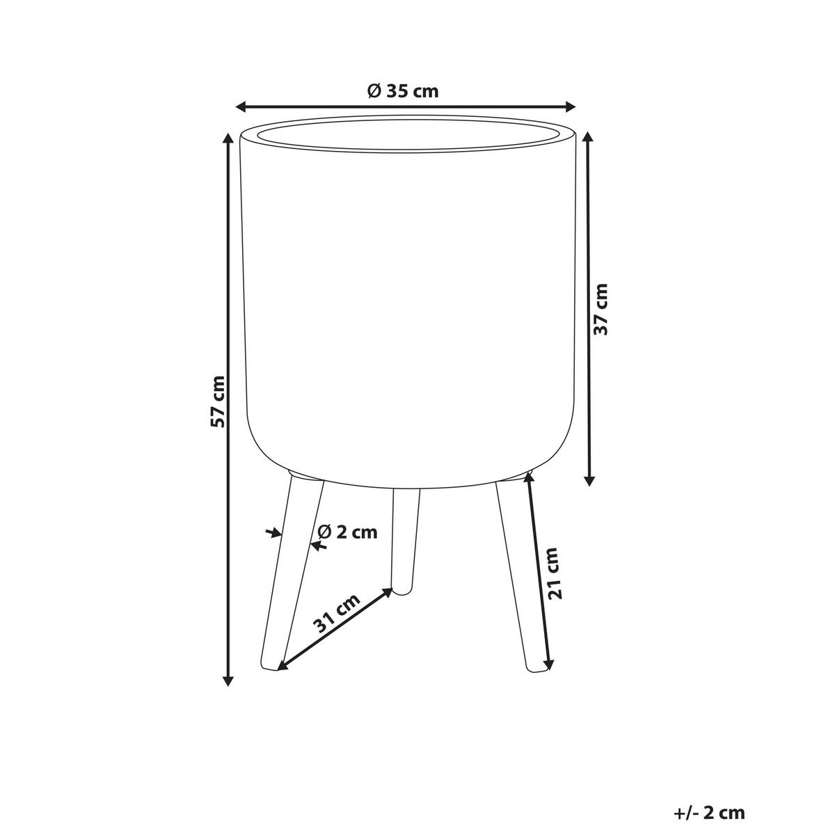 PFLANZENSTÄNDER Beige Maclura - Hellbraun/Beige, Naturmaterialien (57cm) - Beliani