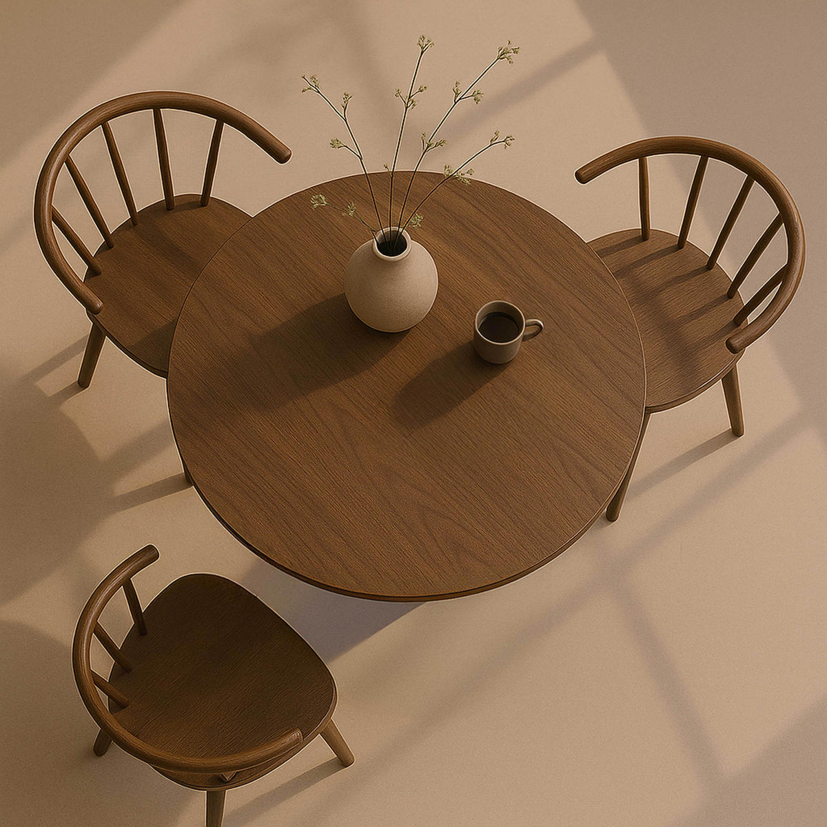 ESSTISCH, dunkles Holzeffekt - Braun, Holz (100/100/74cm) - Oviala