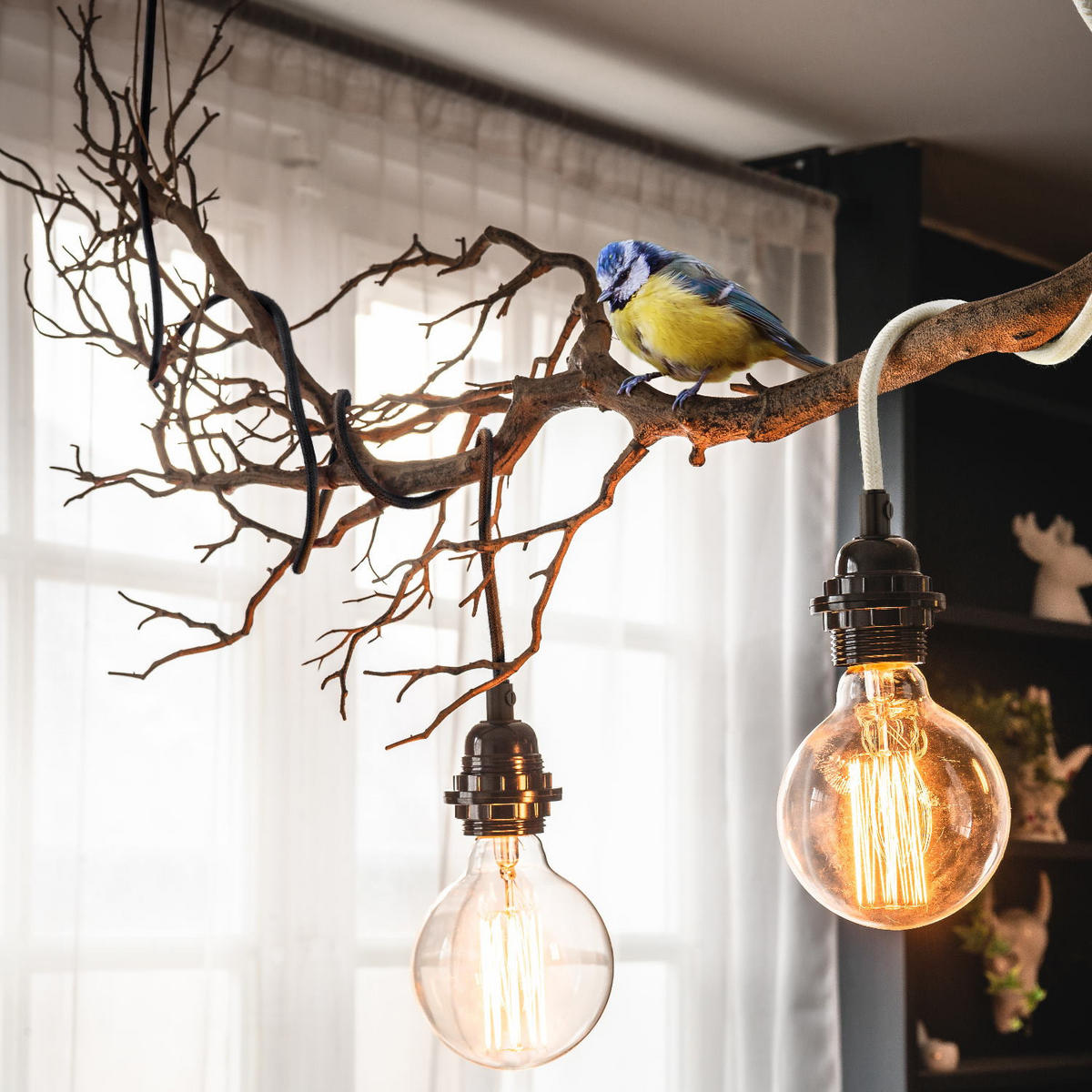 PENDELLEUCHTE Hang 2 Flammig Retro Natur Weiß - Beige/Weiß, Naturmaterialien (250/1/250cm) - HOOPZI