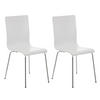 BESUCHERSTUHL 2er Set Tunis Holz Weiß Konferenzstuhl Bürostuhl - Weiß, Holz (43/87/47cm) - DELUKE