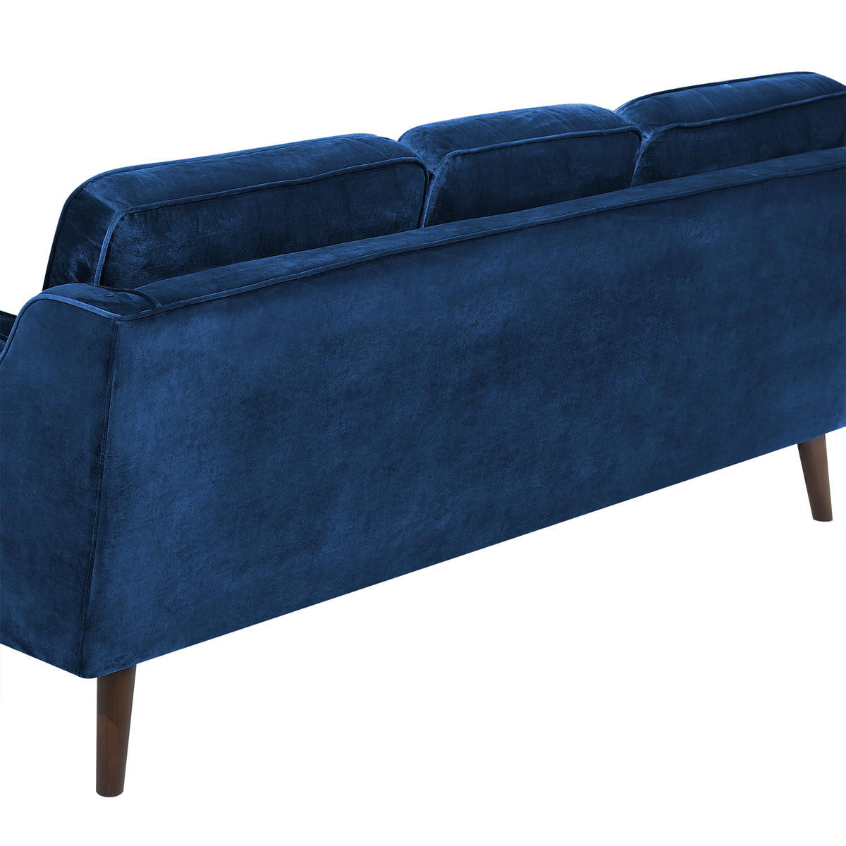 3-SITZER-SOFA Samtstoff Dunkelblau Lokka - Dunkelblau, Textil (204/85/83cm) - Beliani