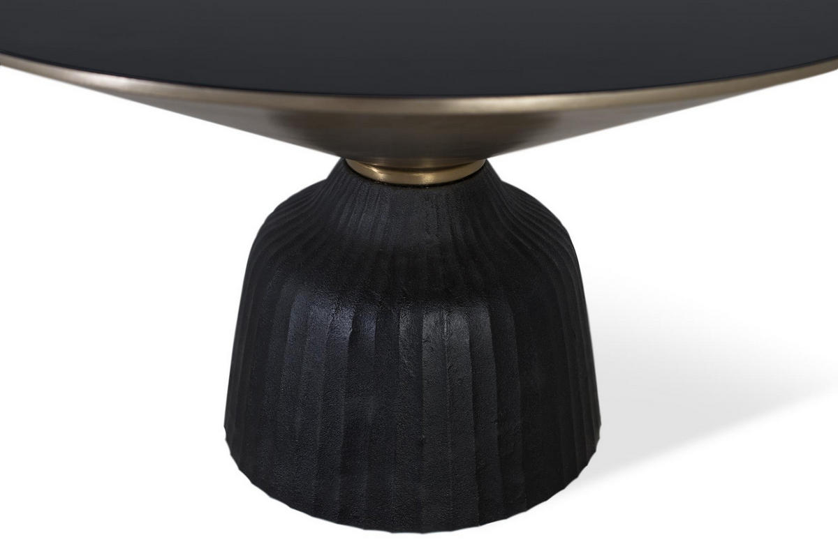 ESSTISCH mit TISCHplatte aus gehärtetem Glas und Aluminiumstruktur - Schwarz, Holz (76/76/44cm) - Giner y Colomer