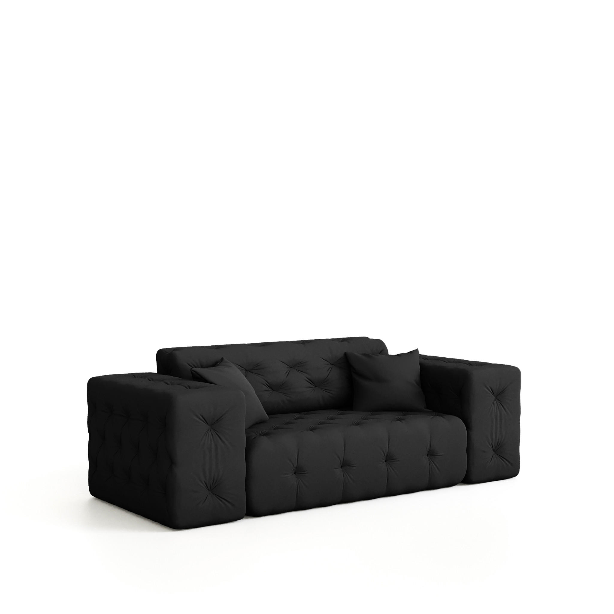 SOFA 2-sitzer Chantal - Schwarz, Holzwerkstoff/Textil (186/78/96cm) - Fun Möbel