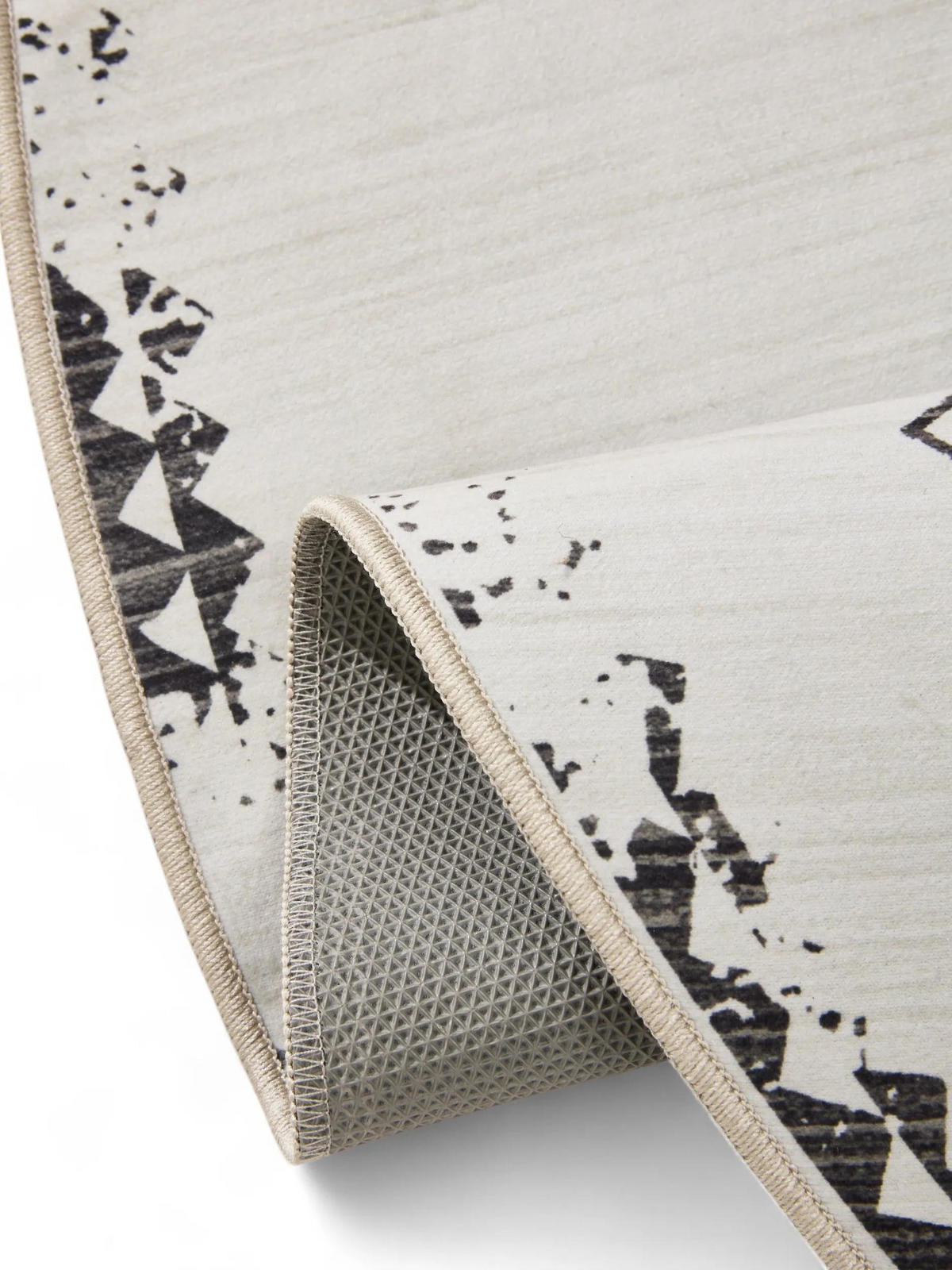 VINTAGE-TEPPICH George waschbar ø 120 cm rund - Beige/Multicolor, Kunststoff (120/120cm) - benuta