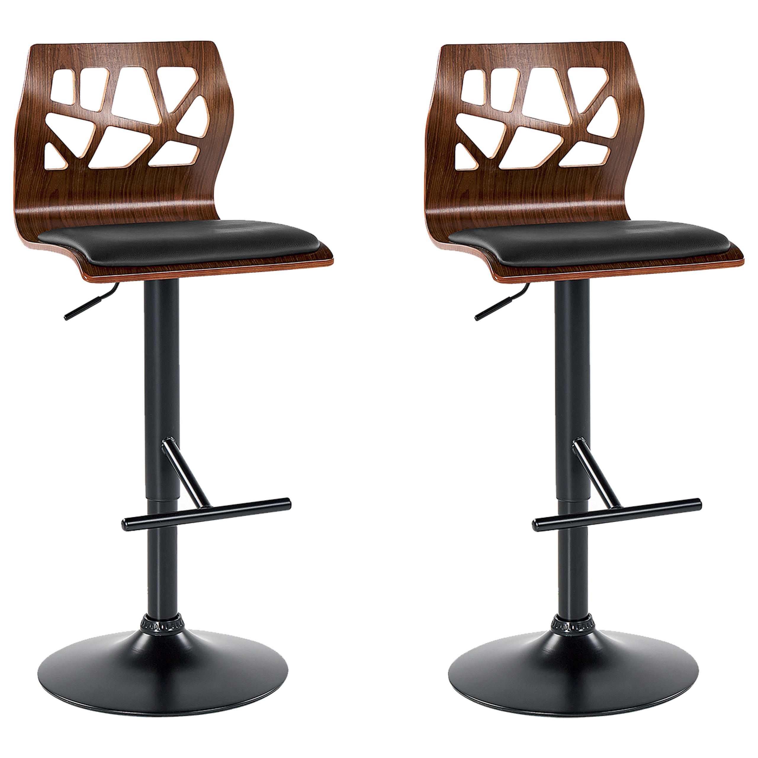 Beliani Barstuhl Braun, Schwarz 41x96x36 cm
