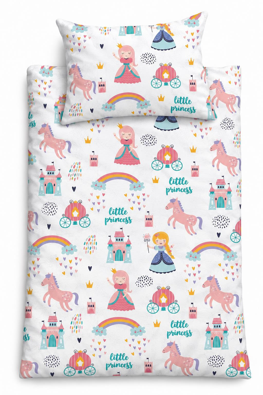BIBER-BETTWÄSCHE 135x200 für Kinder 100% Baumwolle - Prinzessin - Rosa, Textil (135/200cm) - Carpe Sonno