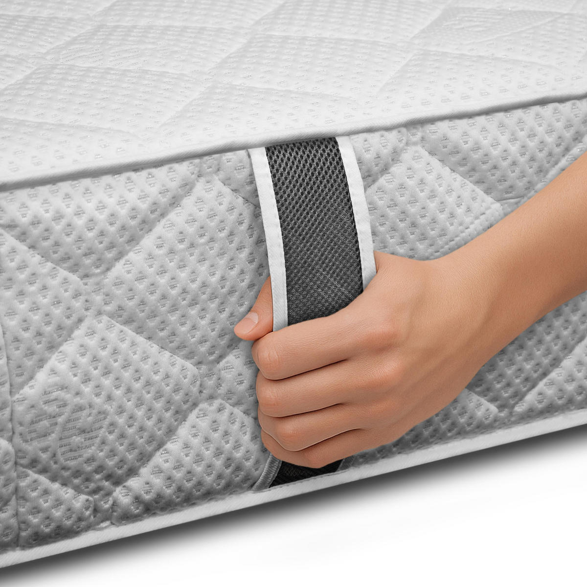 WENDEMATRATZE Mediro Flex 25 cm,7-Zone, mit Visco-Schaum, H3/H4, 160x200 - Weiß, Kunststoff (160/200cm) - Beautysofa