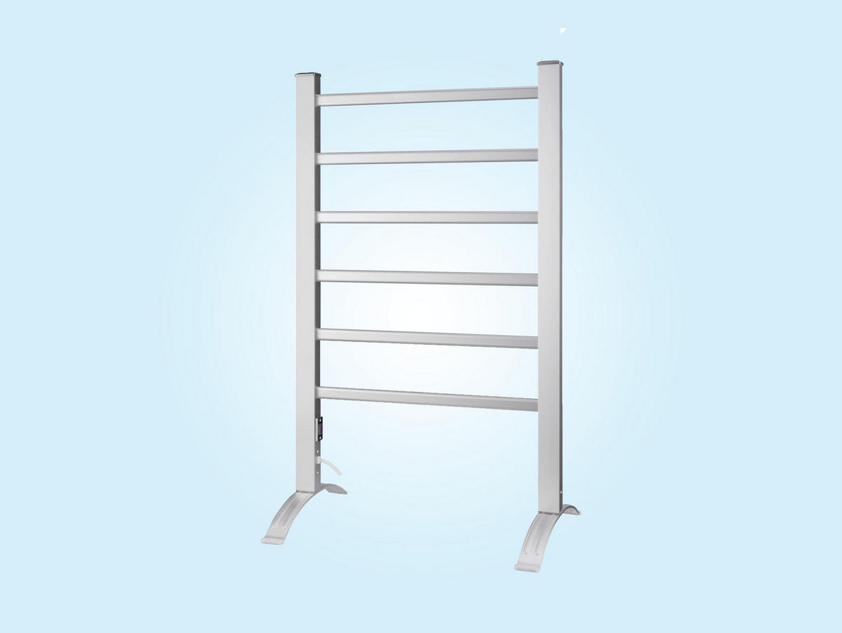 HANDTUCHTROCKNER Silber mit Elektrosystem und Wandhalterung 100 W - Silberfarben, Metall (53/90/36cm) - Purline
