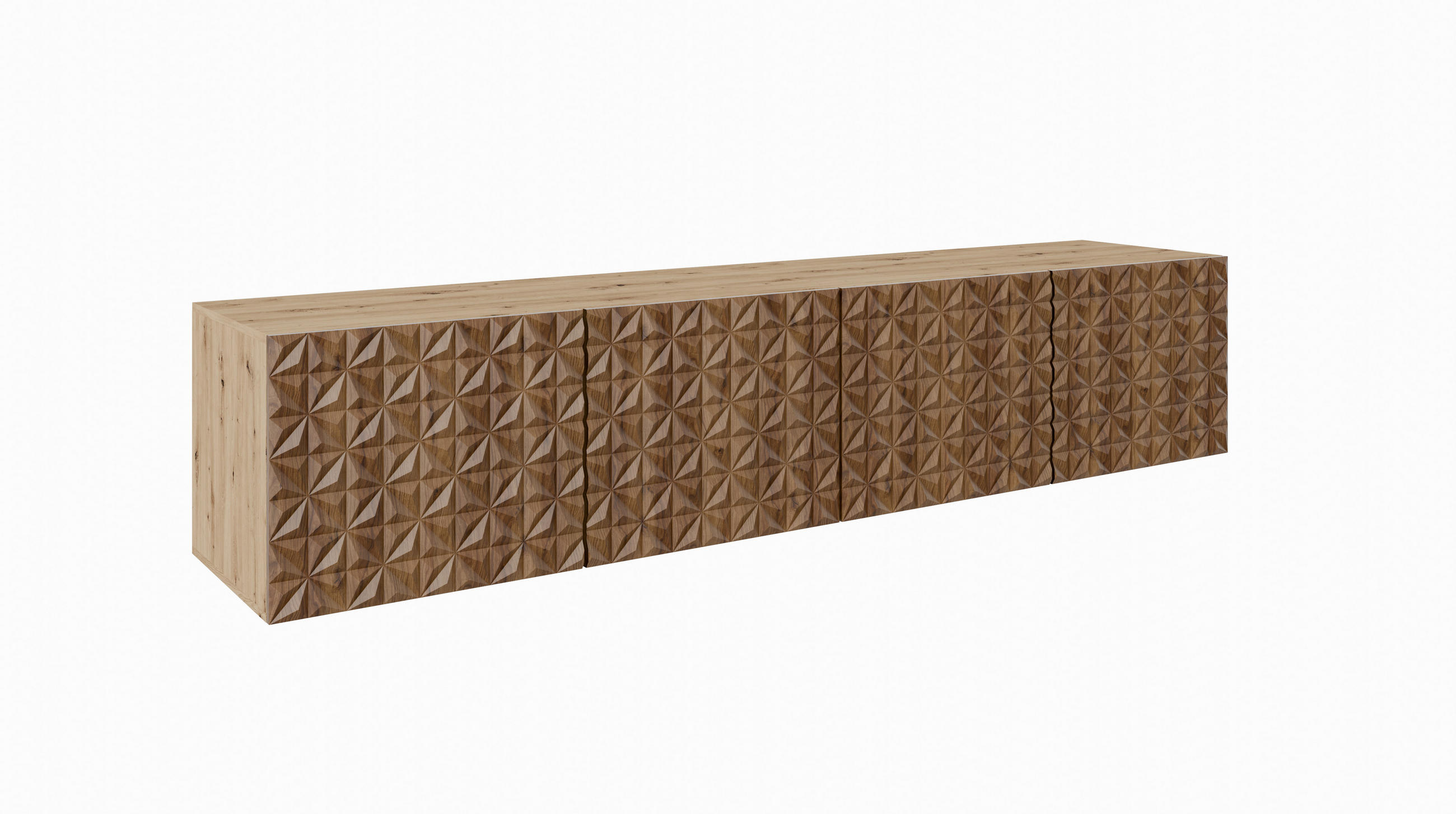 Meblini Tv-Schrank Eiche Artisan, Wildeiche 200x41x40 cm
