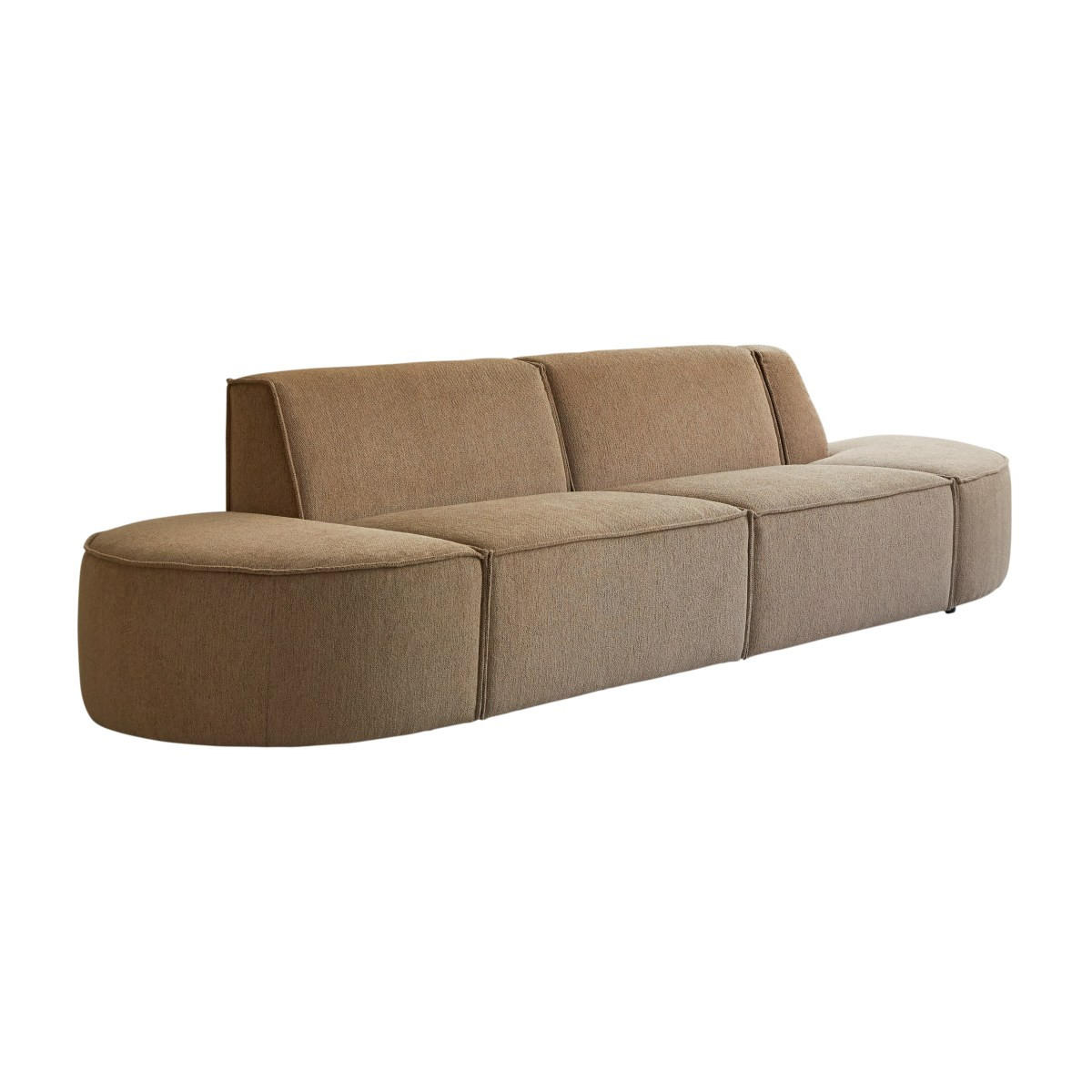 SOFA Dario Braun aus Stoff - Braun, Textil (340/75/93cm) - Tikamoon
