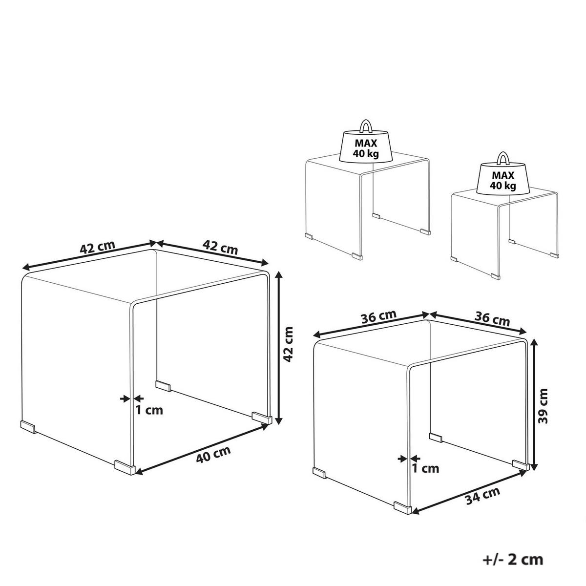BEISTELLTISCH Braun Kendall - Braun, Glas (42/42/39cm) - Beliani