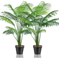 KUNSTPFLANZEN Set 2-teilig Palme 80 cm - Grün, Kunststoff (10cm)