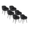 STUHL mit Armlehnen 6er-Set - Strukturstoff & Metall - Schwarz - LASSANDRA - Schwarz, Textil (59/81/59cm) - Pascal Morabito