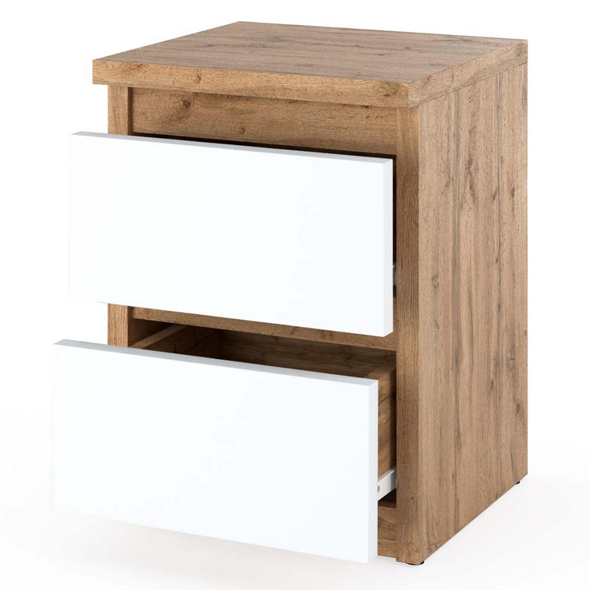 NACHTTISCH bella2 artisan weiss glanz - Eiche Artisan, Holzwerkstoff (30/40/30cm) - roe furniture