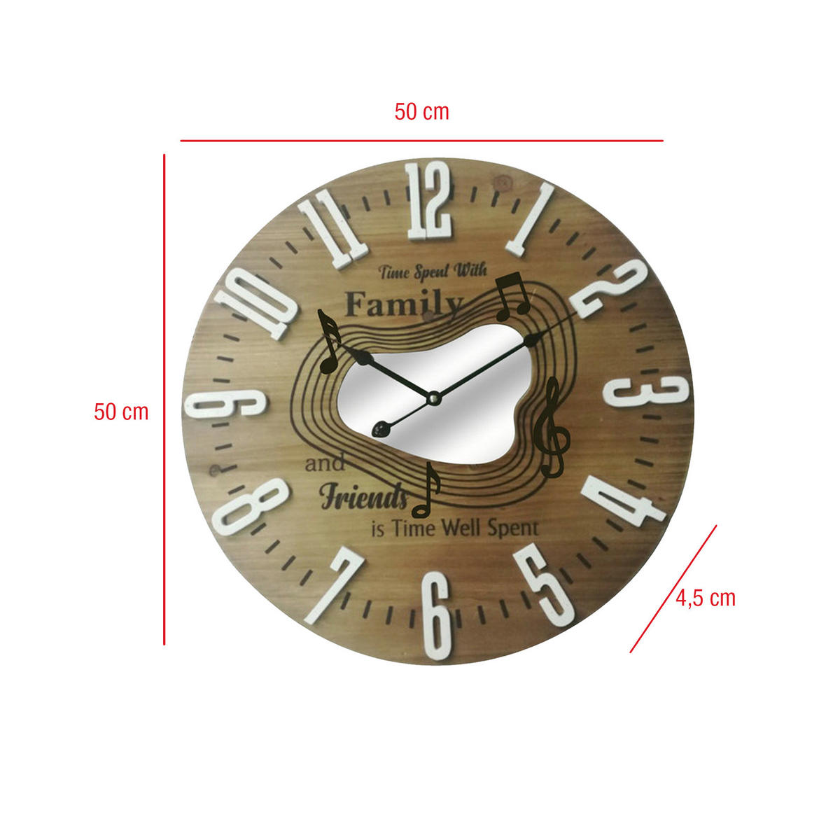 WANDUHR Braun 5/50/50 cm - Braun, Holzwerkstoff (5/50/50cm) - Mobili Rebecca