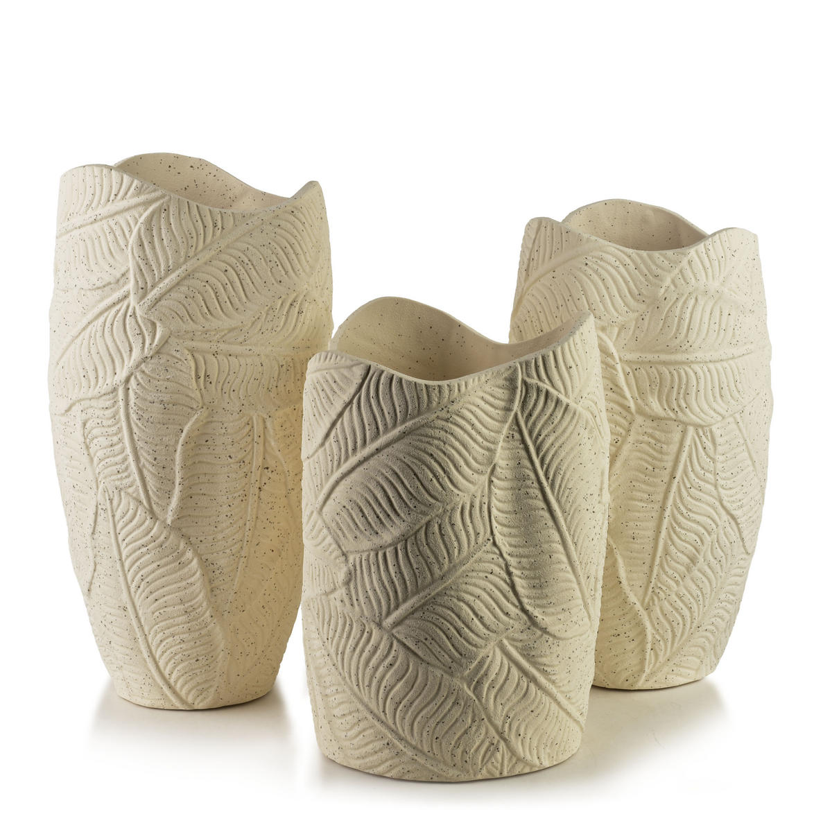 VASE Manon 16/31cm Beige Polyresin - Beige, Kunststoff (32cm) - Mondex