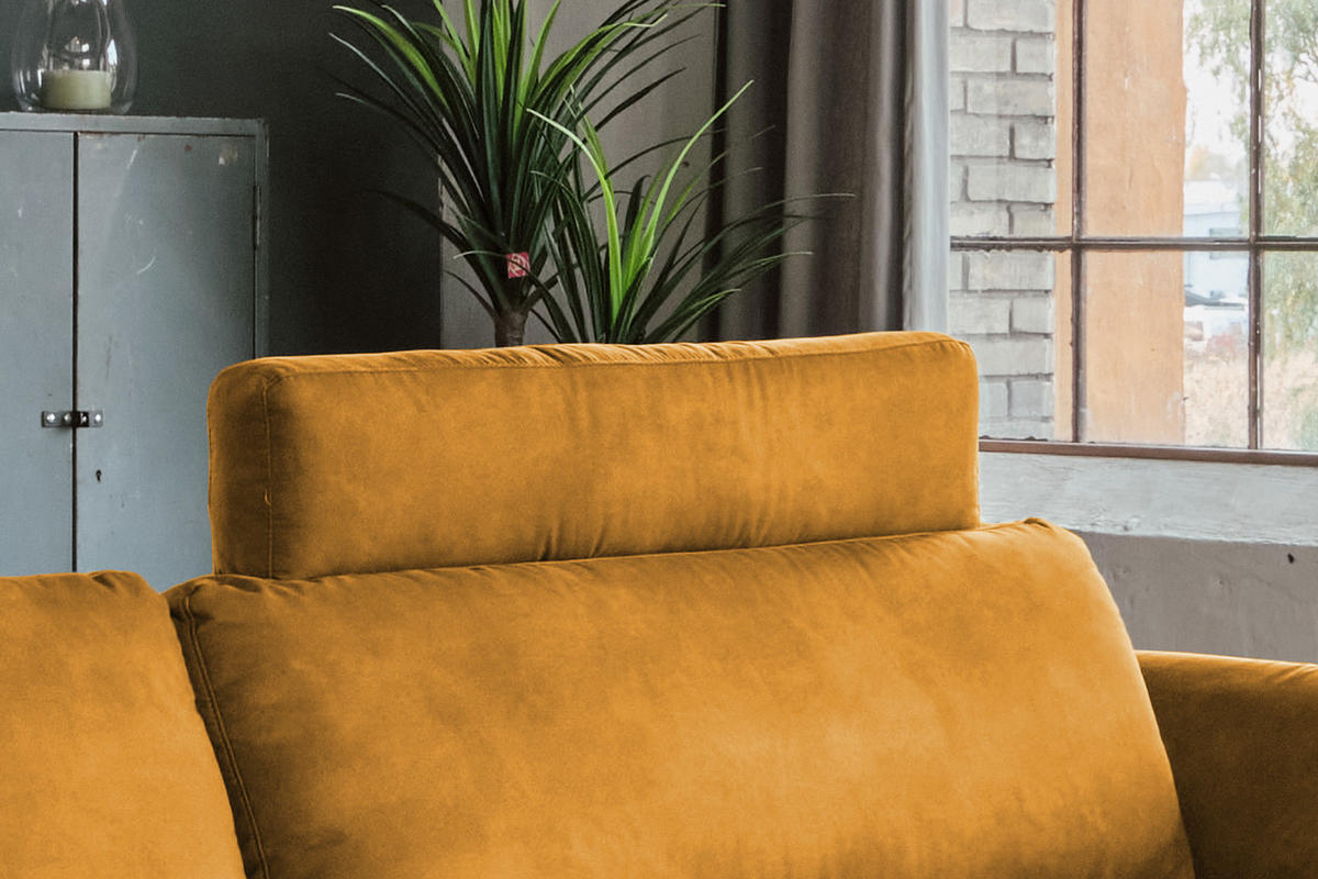KOPFSTÜTZE MALTA Gold Webstoff - Goldfarben, Textil (100/23/15cm) - KAWOLA