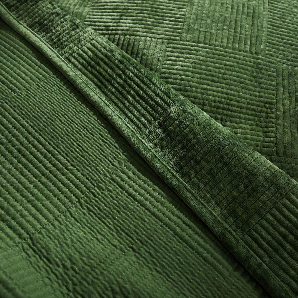 Thumbnail - home&you Tagesdecke, Dunkelgrün, Textil, 200x220 cm, Schlaftextilien, Bettwäsche, Tagesdecken