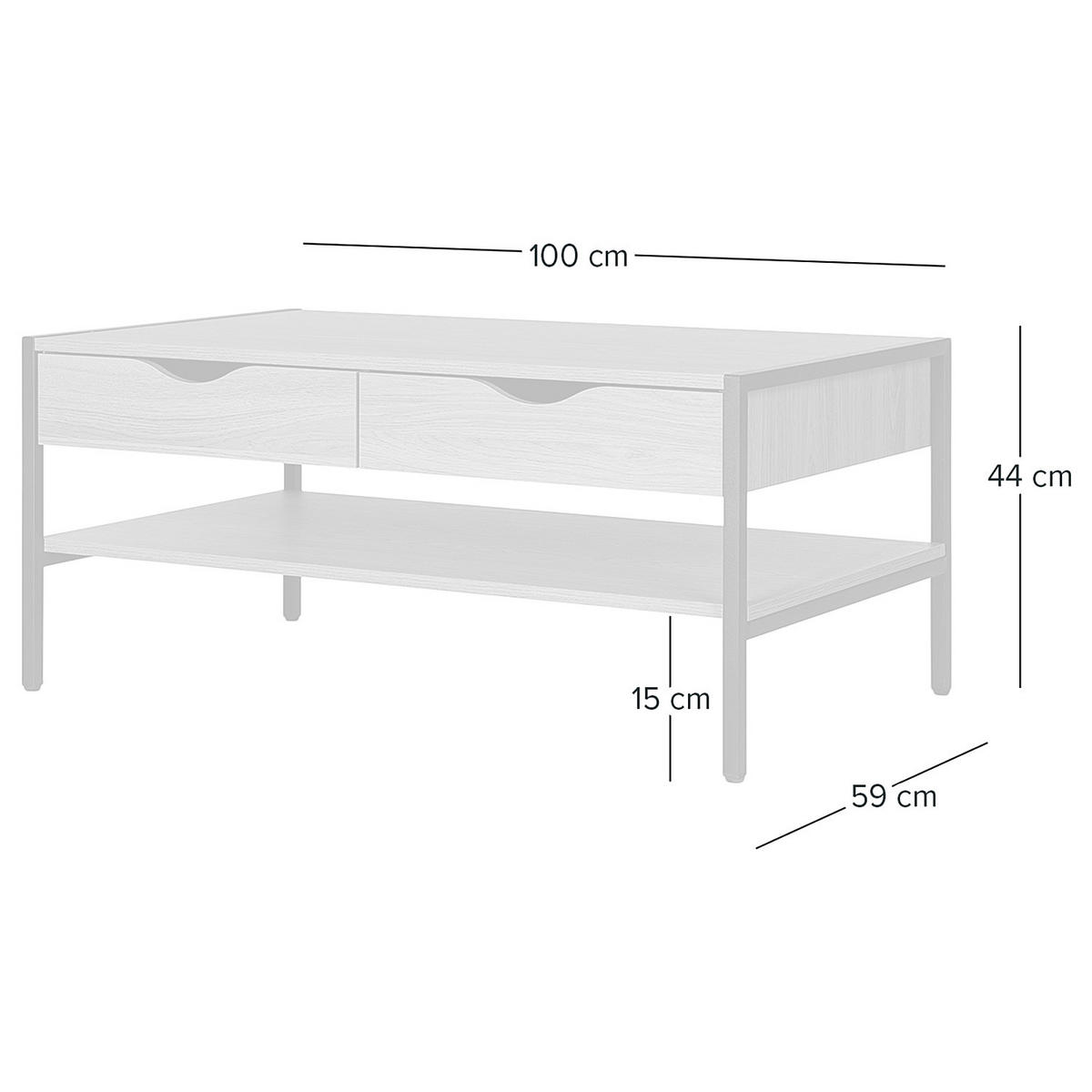 COUCHTISCH - Dunkelgrau, Holzwerkstoff (59/100/44cm) - home24