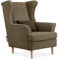 OHRENSESSEL STRALIS inklusive dekorativem Kissen, braun - Braun, Textil (82/108/80cm) - KONSIMO®
