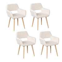 ESSZIMMERSTUHL 4er-Set In Teddy-Stoff Beige - Beige, Textil (56/78/56cm) - Meubles Cosy