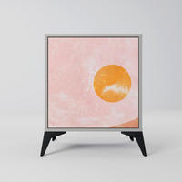 SIDEBOARD LUMINOUS SUNLIGHT, Grau, 57,5x42x70,5 cm, Schwarze Metall-Sternfüße - Multicolor/Schwarz, Holzwerkstoff/Metall (57.5/70.5/42cm) - SpaceRebels