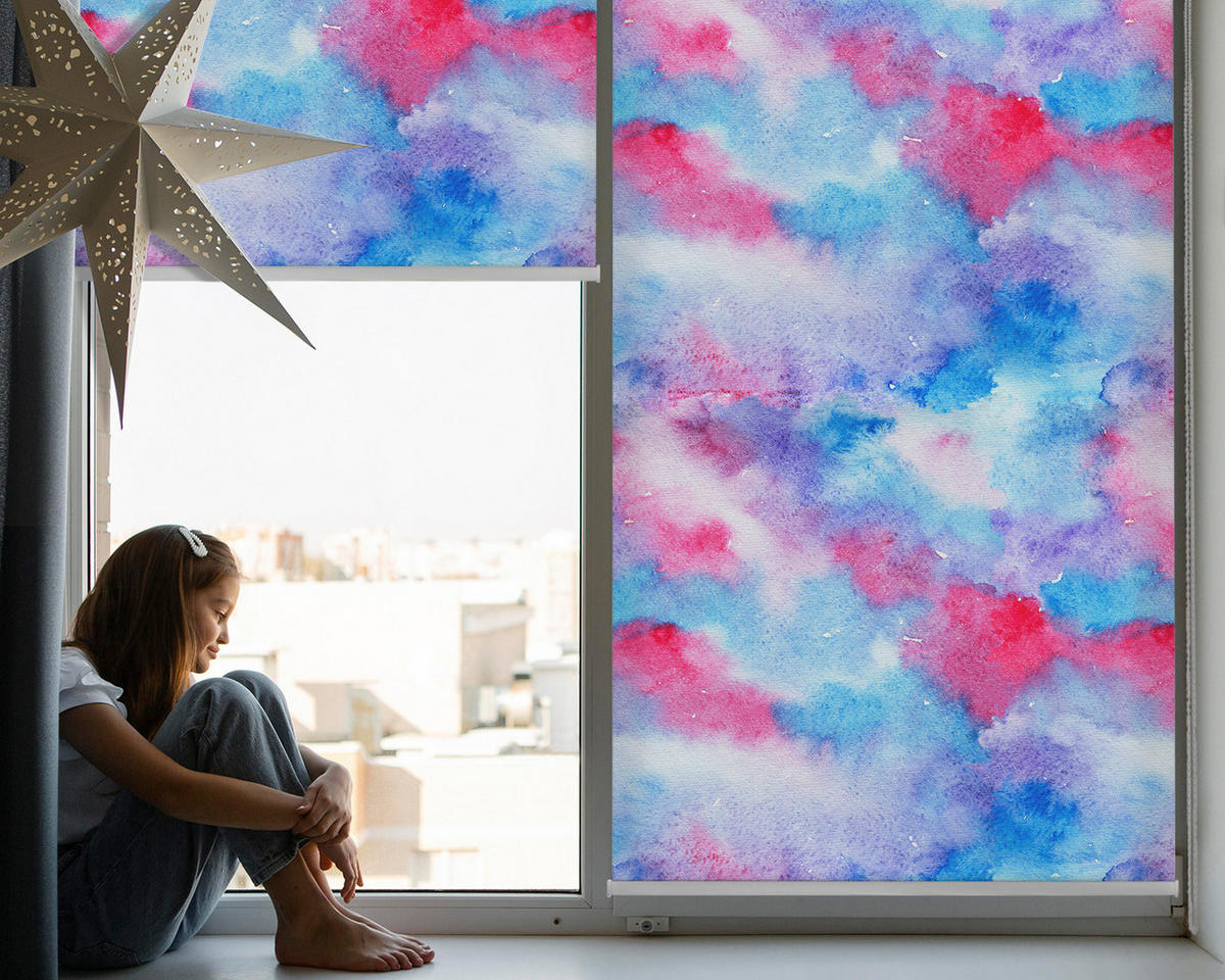 VNÚTORNÁ roleta - okenná roleta - roleta - 100x100 cm - Galaxia - modrá, plast (100/100/0.5cm) - TULUP