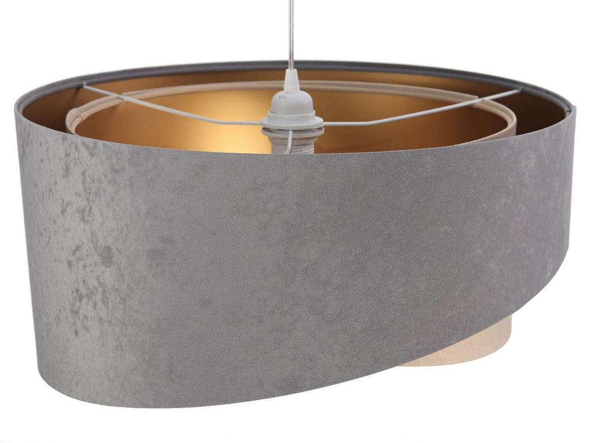 HÄNGELEUCHTE Grau 50/23 cm - Goldfarben, Kunststoff (50/1/23cm) - ONZENO