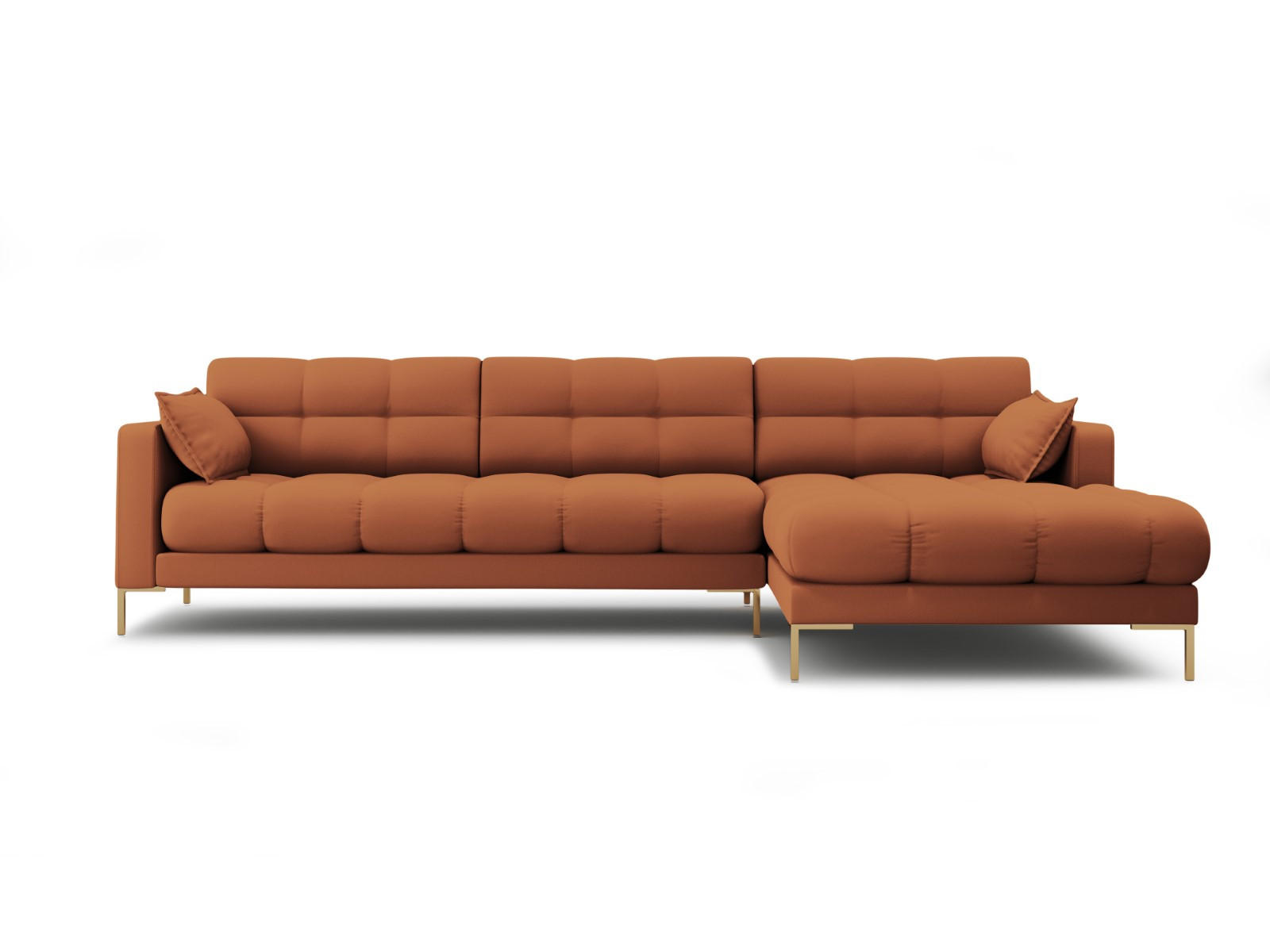 ECKSOFA rechts Mamaia aus strukturiertem Stoff ziegelstein 5 Sitzplätze - Braun, Textil (185/293cm) - Micadoni