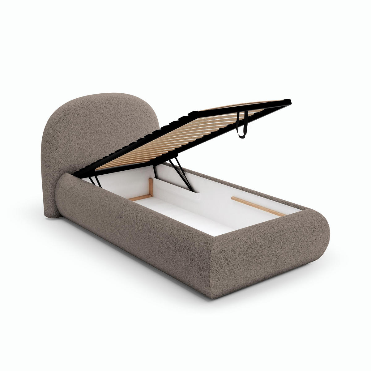 POLSTERBETT Motti 90x200, Einzelbett mit Bettkasten, ohne Matratze, Cappuccino - Cappuccino, Holzwerkstoff (90/200cm) - Beautysofa