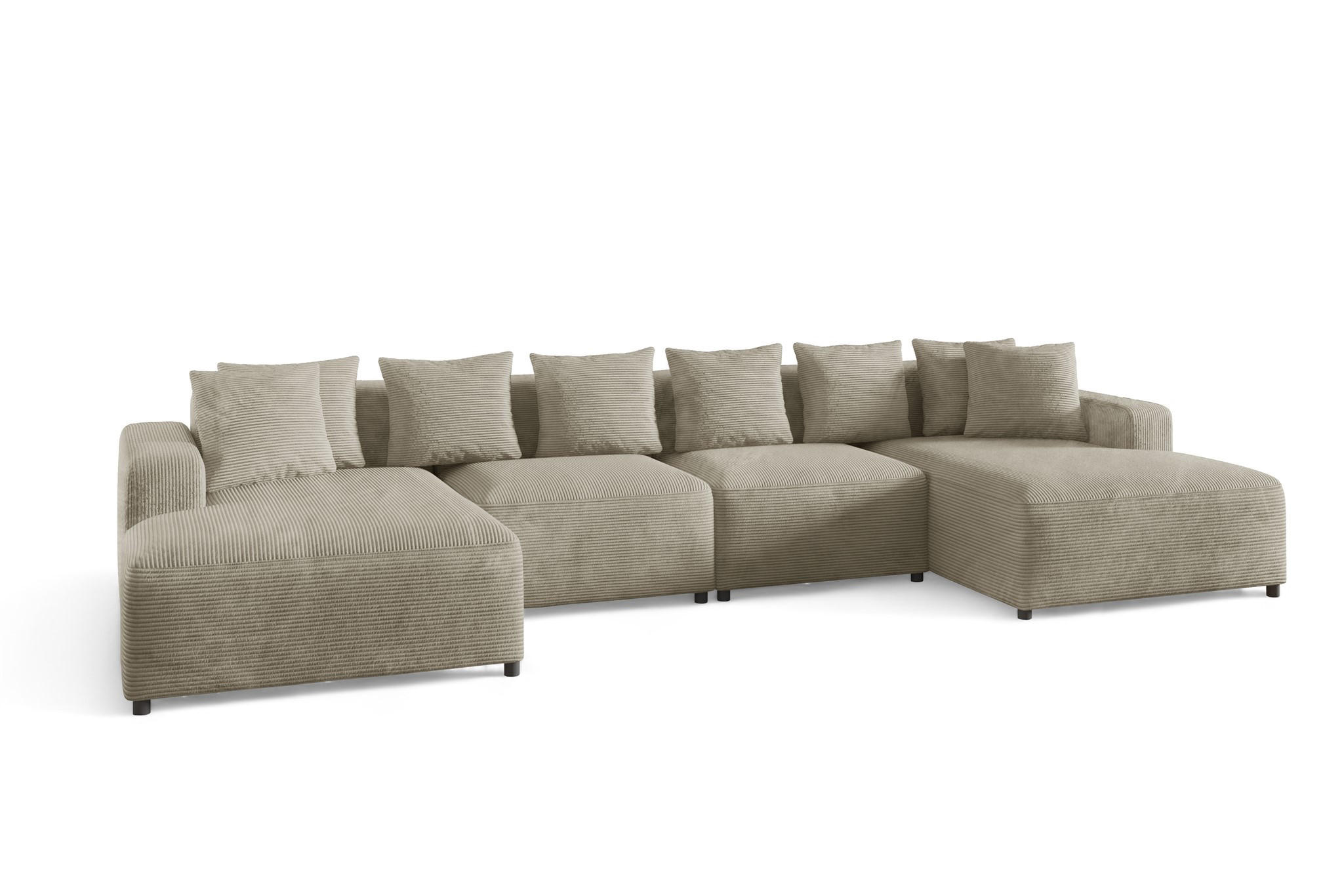 WOHNLANDSCHAFT Megan In Poso - Beige, Holzwerkstoff/Textil (426/75/75cm) - Fun Möbel