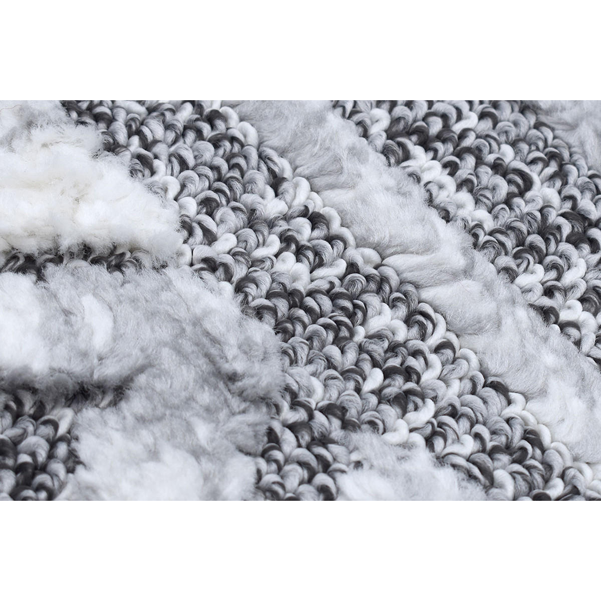 TEPPICH Berber Reliefmuster Wei? Grau 160x230 cm ERGA - Dunkelgrau, Textil (160/230cm) - Miliboo