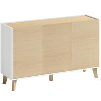 SIDEBOARD aus MDF und Spanplatte 120x35x73,5 cm Natur/Weiß mit 3 Türen - Naturfarben, Holzwerkstoff (120/73.5/35cm) - IVMEU