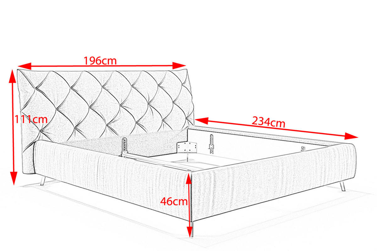 POLSTERBETT ANNY Violett Massivholz - Violett, Textil (160/200cm) - KAWOLA