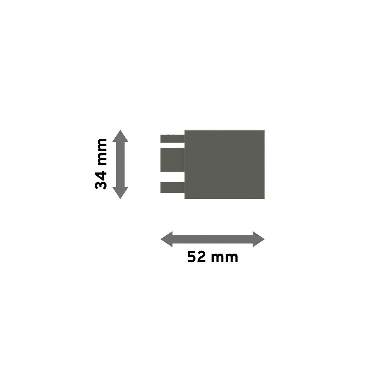 ENDSTÜCKE FÜR GARDINENSTANGEN 14x35 mm, Lox Edelstahl-Optik, Packung 2 Stück - Edelstahlfarben, Metall (5.2/3.4/3.4cm) - INTERDECO
