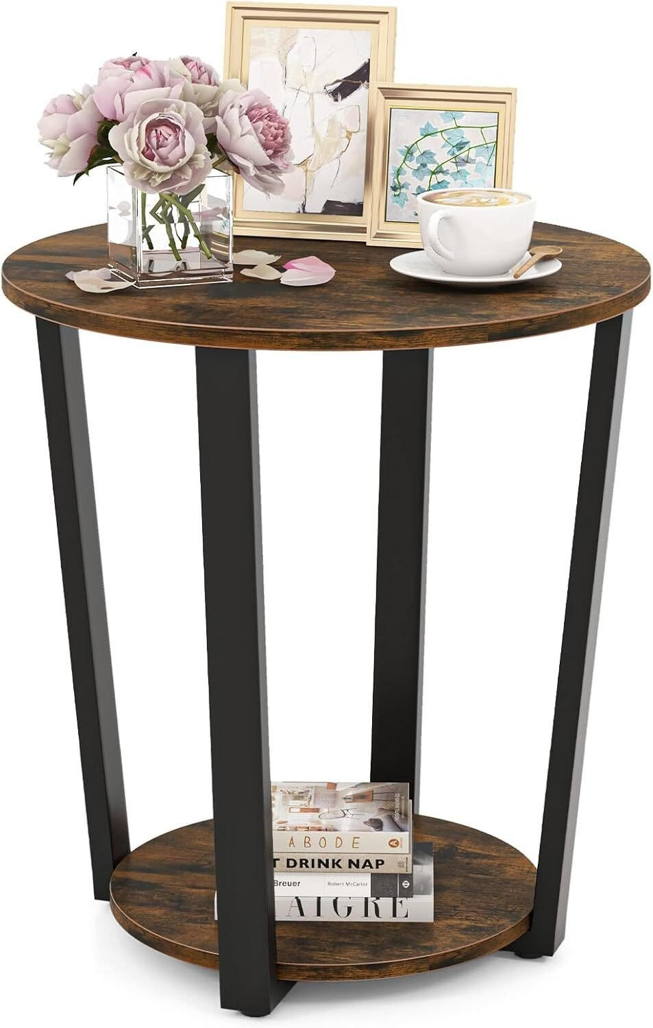 BEISTELLTISCH 56cm Braun - Braun, Holz (50/50/56cm) - COSTWAY