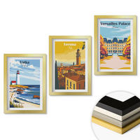 WANDBILDER 3er Set - 20x30 cm Goldrahmen - Ansichten von Orten am Meer und von Städten - Goldfarben, Kunststoff (20/30cm) - ArtPrintCave