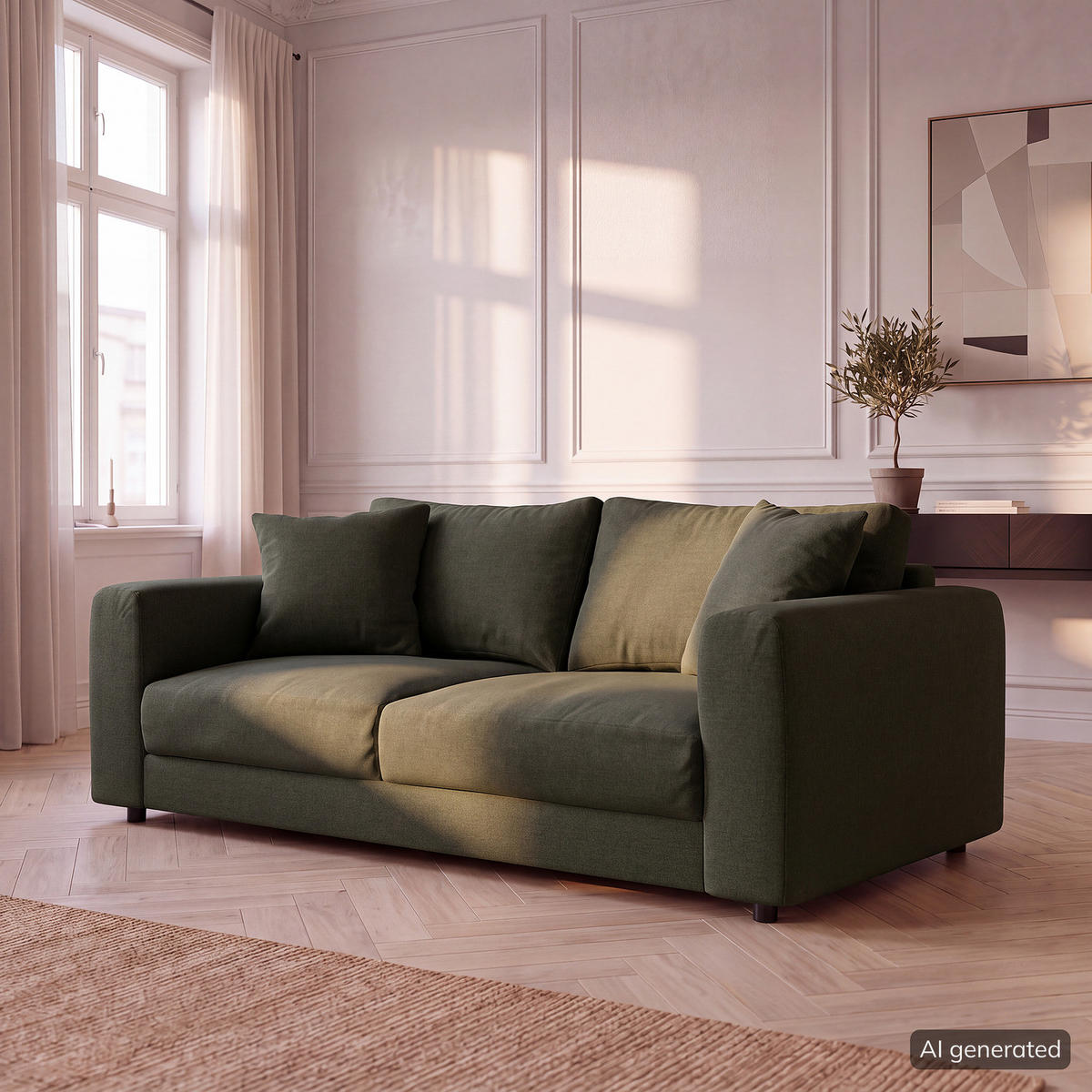 2,5-SITZER SOFA - Schwarz/Grau, Holz/Kunststoff (182/79/106cm) - home24