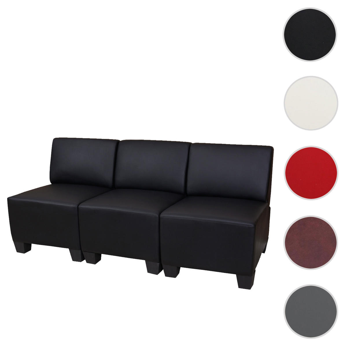 3-SITZER Schwarz - Schwarz, Textil (171/76/72cm) - MCW